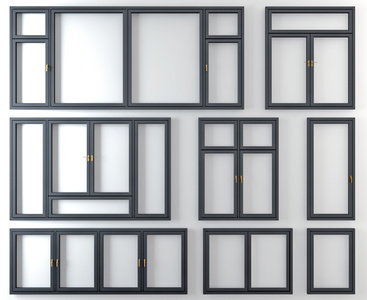 现代铝合金窗户，建筑窗