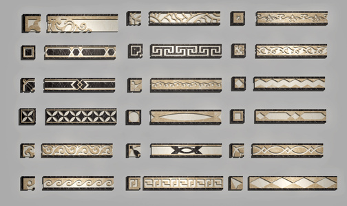 中式大理石雕花波打线，圈边