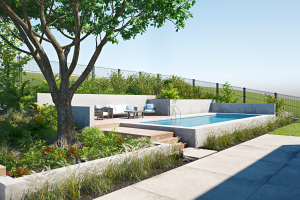 现代花园露天游泳池