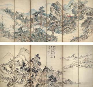 a新中式屏风画背景画山水画 (4)