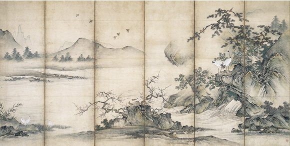 a新中式屏风画背景画山水画 (9)