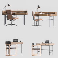现代写字台学习桌办公桌椅组合