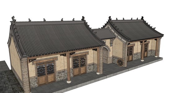 中式房屋古建民房民宿