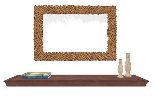 自然風復古鏡子，掛鏡，裝飾鏡