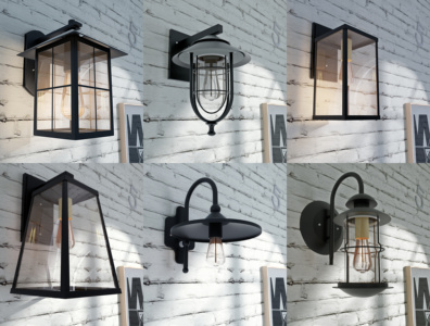 工业风美式铁艺户外壁灯