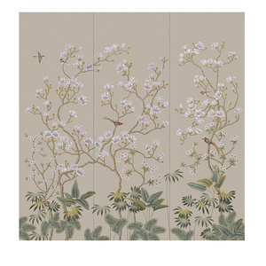 欧式新中式花鸟工笔画壁纸壁布背景画油画 (4)