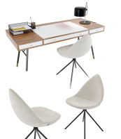 丹麦 BoConcept 现代书桌椅组合