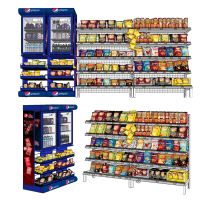 現代超市食品便利店貨架,冰柜