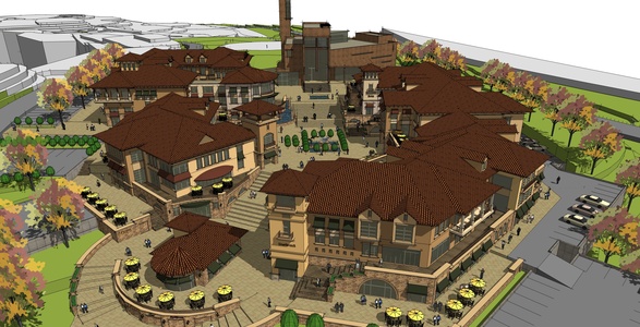 欧式建筑商业街，商业步行街