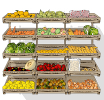 現代水果蔬菜生鮮超市展柜,貨架