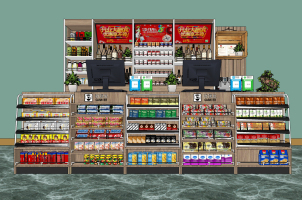 现代超市收银台货柜