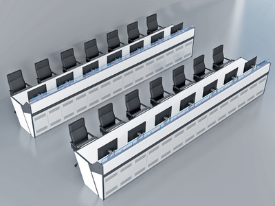 现代监控室操作台