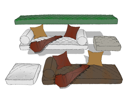 现代坐垫,沙发抱枕组合,