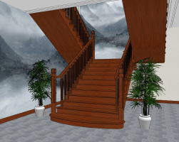 新中式实木楼梯