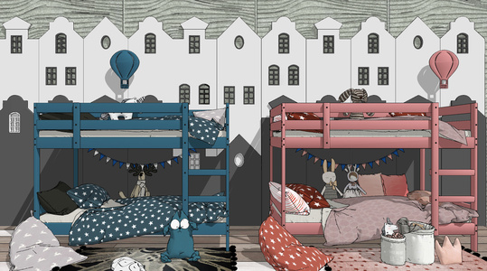 现代儿童床组合