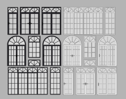 歐式建筑窗，平開窗窗戶組合