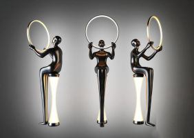 10現代藝術人物雕塑落地燈