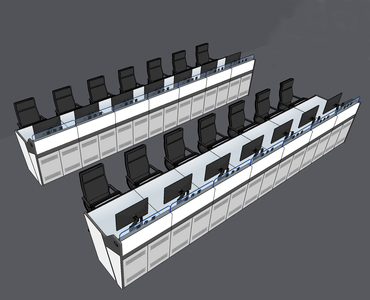 现代指挥中心监控室控制室操作台