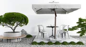 现代户外景观桌椅,遮阳伞,