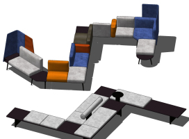 现代异形沙发公共座椅组合