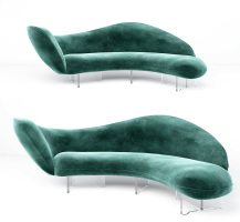 现代绒布弧形沙发,异形绒布沙发,沙发