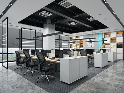 现代开敞办公区