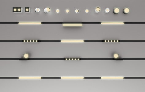 现代磁吸轨道灯，轨道射灯明装筒射灯