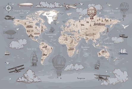 高清儿童壁纸贴图 地图航海壁纸