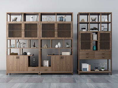 中式博古架，书柜，多宝阁