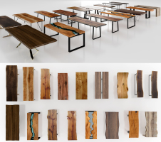 现代原木实木大板桌子茶桌茶台 
