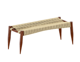 現代藤編長凳，床尾凳