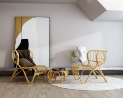 現代戶外家具藤椅藤編沙發邊幾組合