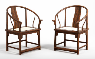 中式古典实木圈椅单椅 圈椅 