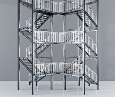 现代金属钢架楼梯,