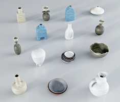 侘寂風飾品擺件組合，陶器,器皿,陶罐 (1)