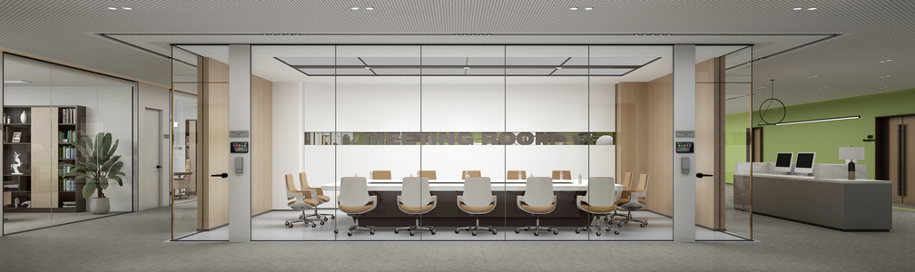 现代办公室，开敞开放办公