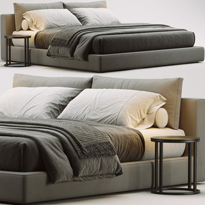 Minotti 现代布艺双人床  