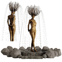 現代人體雕塑噴泉