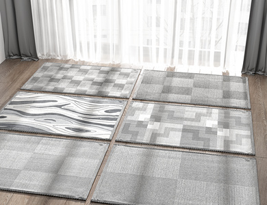 现代黑白灰地毯组合