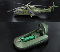 現代軍事武器直升機_登陸艇_氣墊船
