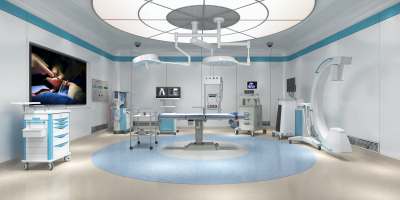 现代手术室，医疗器材器械病床诊疗仪3d模型下载