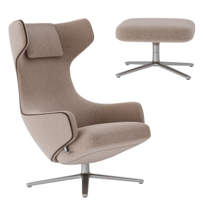 现代简约休闲椅，办公椅，脚凳蛋壳椅3d模型下载