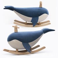 現代鯨魚兒童木馬搖椅，兒童玩具玩偶