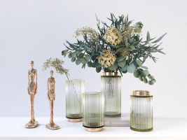 北欧玻璃花瓶饰品摆件，抽象金属人物
