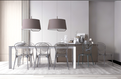 意大利 Calligaris 现代桌椅组合3d模型下载