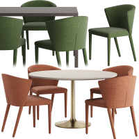 現代餐桌椅組合，圓形桌椅