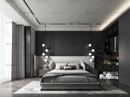 現代臥室雙人床