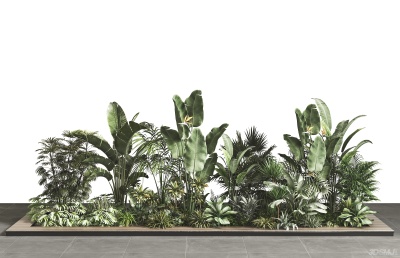 现代植物堆植物墙，绿植植物3d模型下载