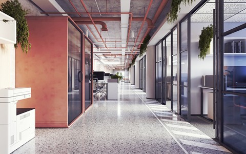 工业风开敞开放办公区