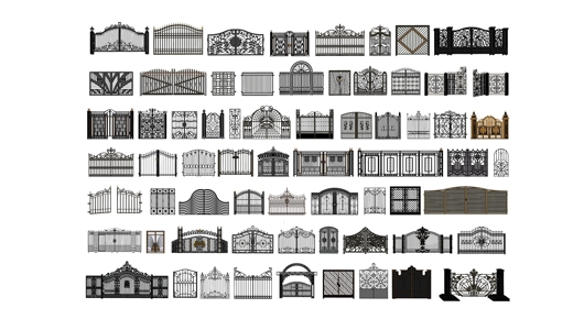 6欧式铁艺大门_围墙_栏杆_护栏_扶手_围栏su模型